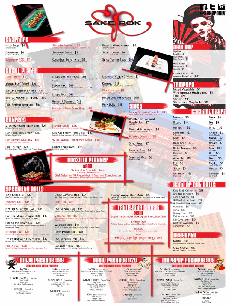 Sake Rok Menu - Updated 3.31 | PDF