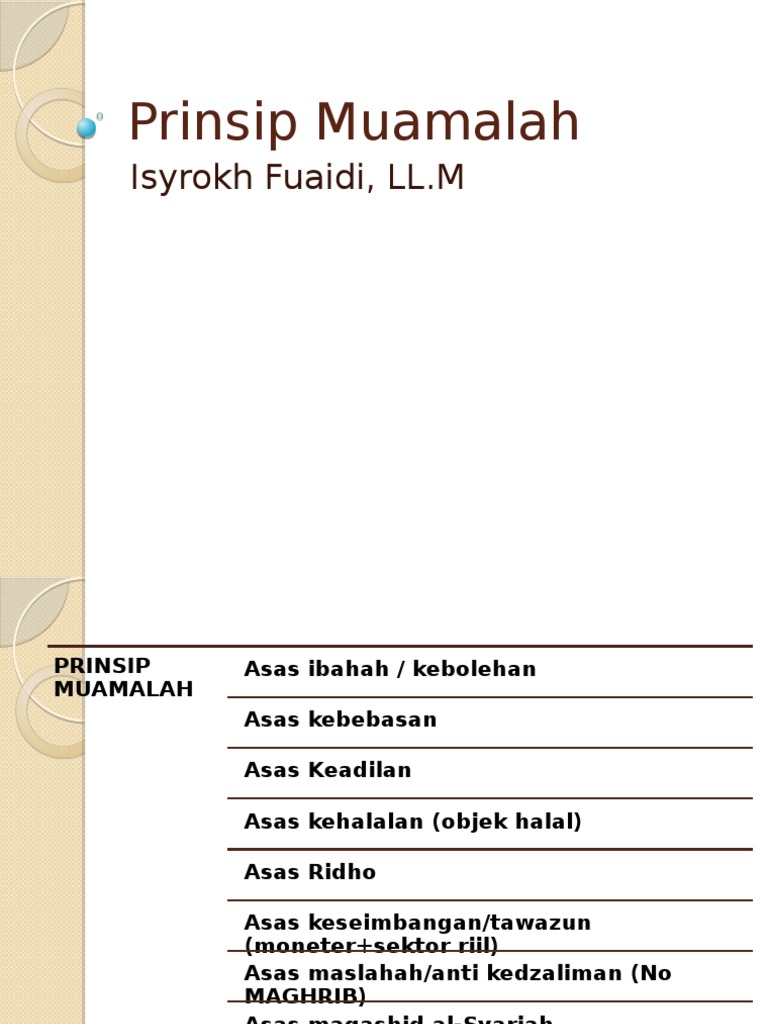 2. Prinsip Muamalah