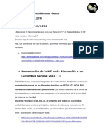 5ª Avance Mensual de Gestión del CF EE.GG.CC. - Marzo