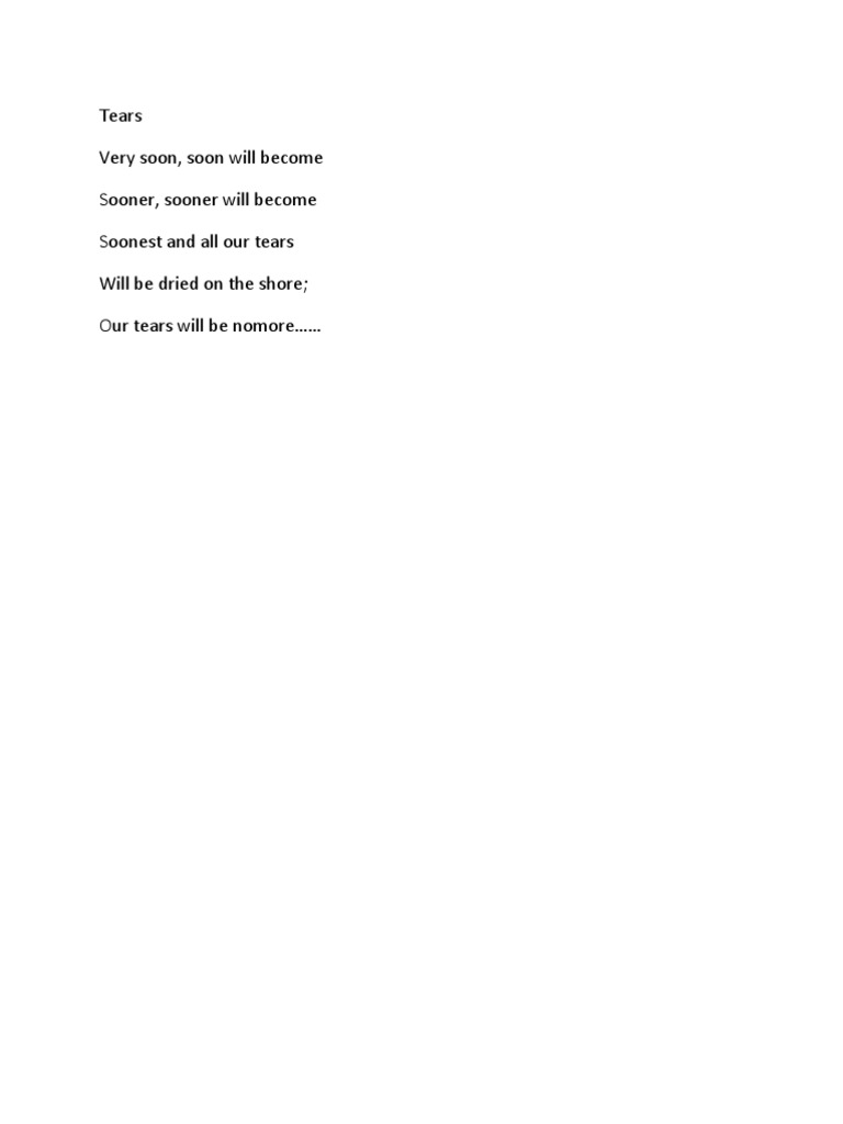Tears | PDF | Poetry