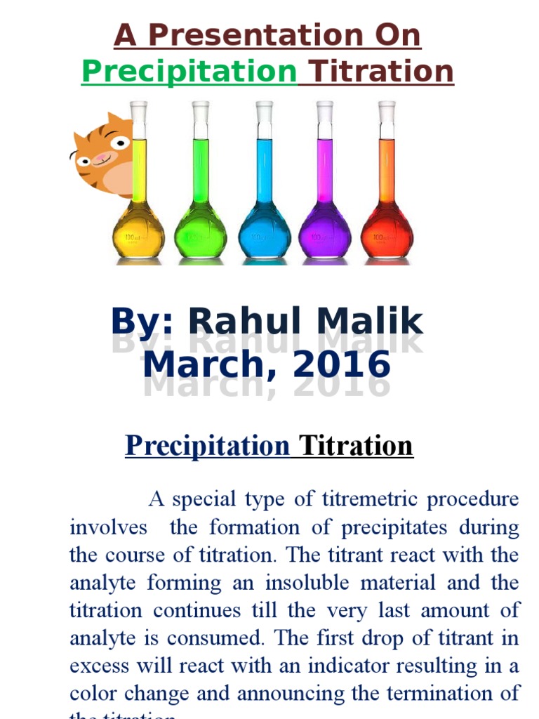 Precipitation Titration Precipitation (Chemistry) Titration