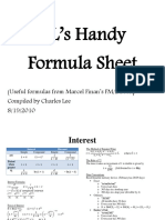 CL's Handy Formula Sheet: (Useful Formulas From Marcel Finan's FM/2 Book) Compiled by Charles Lee 8/19/2010