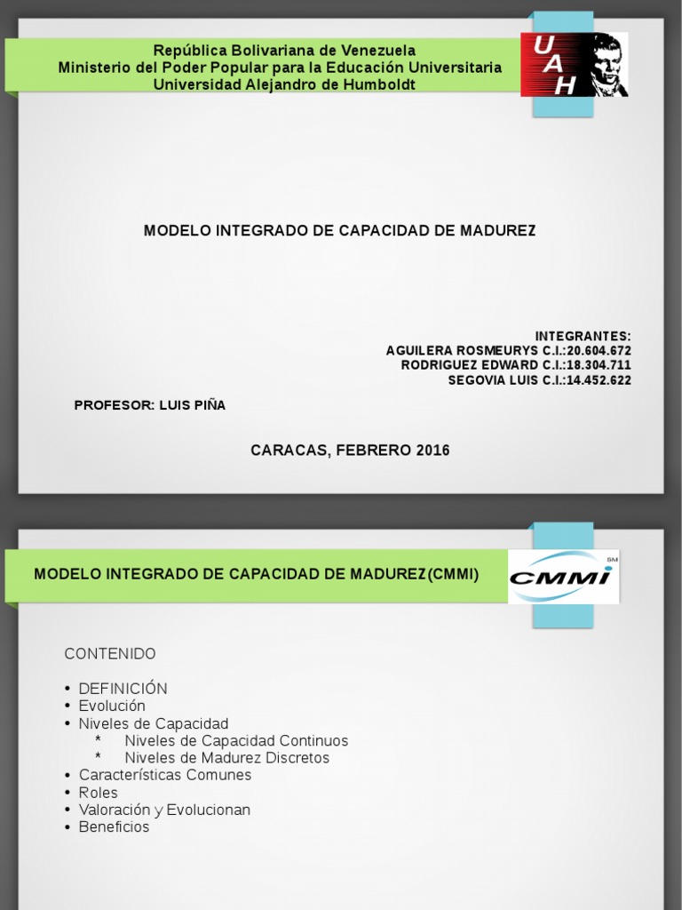 Integración de modelos de madurez de capacidades(CMMI