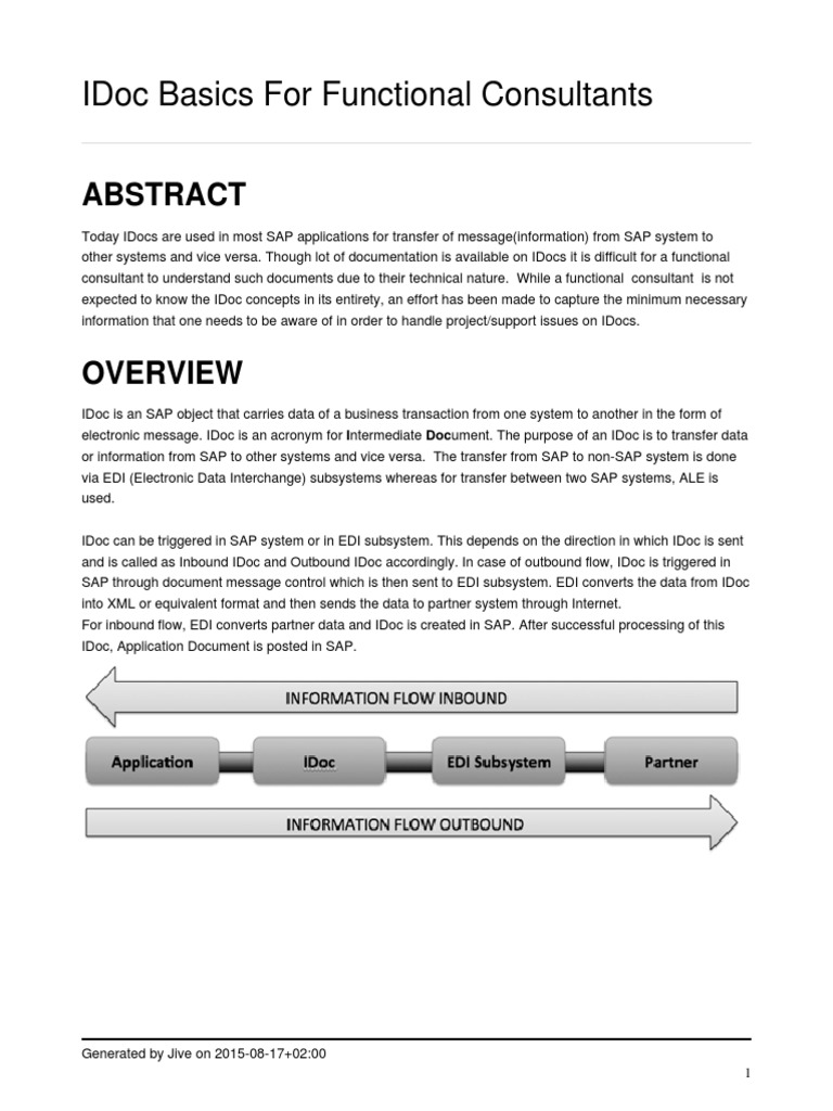 Idoc Basics For Functional Consultants | PDF | Business