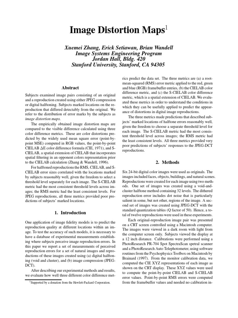 Image Distortion Maps | PDF | Errors And Residuals | Prediction