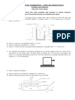 Lista de exercícios de estática de fluidos