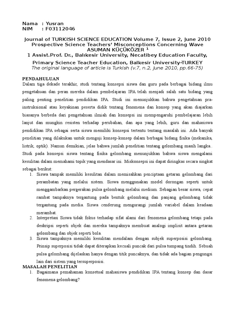 Contoh Analisis Jurnal Internasional