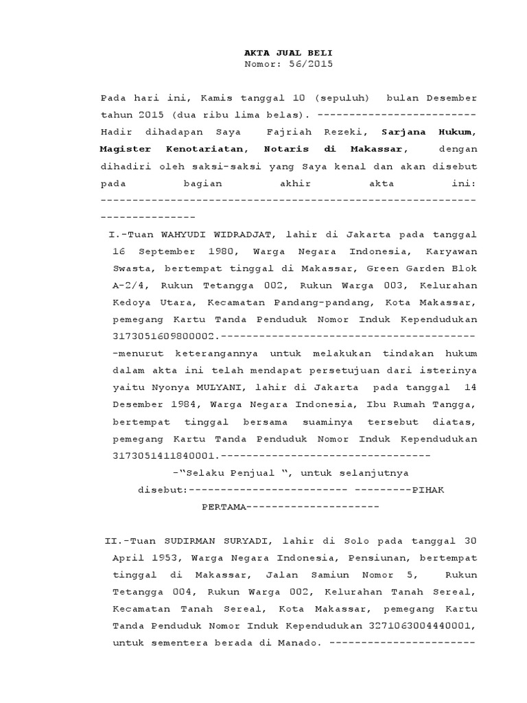 Akta Jual Beli Mobil Akta Jual Beli Mobil