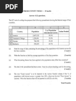 Spreadsheet Activity Grade 10