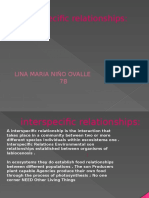 Interspecific Relationships:: Lina Maria Niño Ovalle 7B