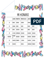 Plantilla de Horarios Borde Escolar Colores 1