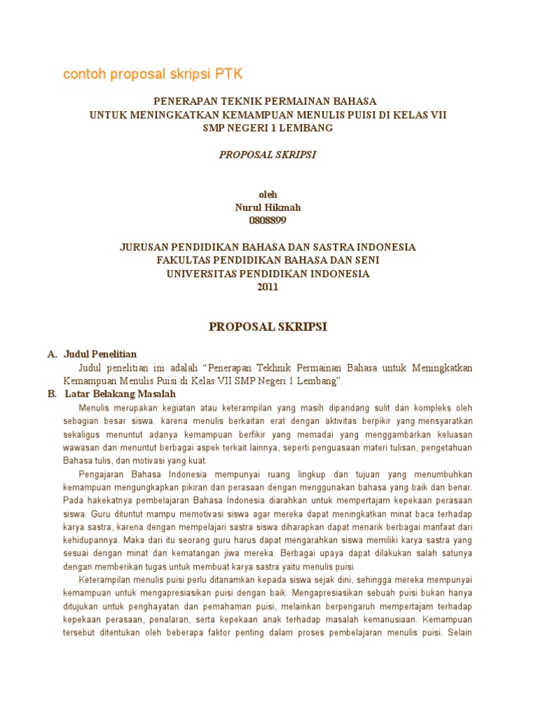Contoh Proposal Skripsi Ptk Docx