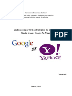 Analiza Comparativa A Strategiilor de Marketing. Studiu de Caz - Google Vs Yahoo