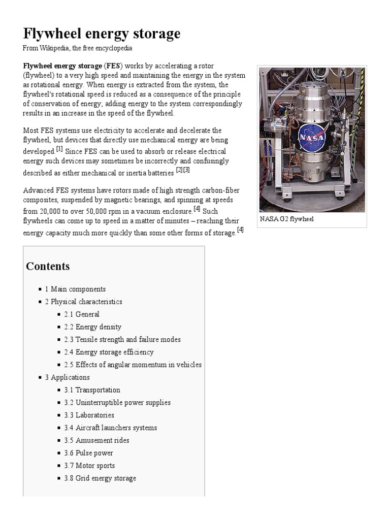 Flywheel Energy Storage PDF Mechanical Engineering Nature