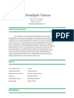 Khadijah Vance Resume