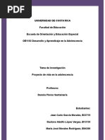 Proyecto de Vida en La Adolescencia