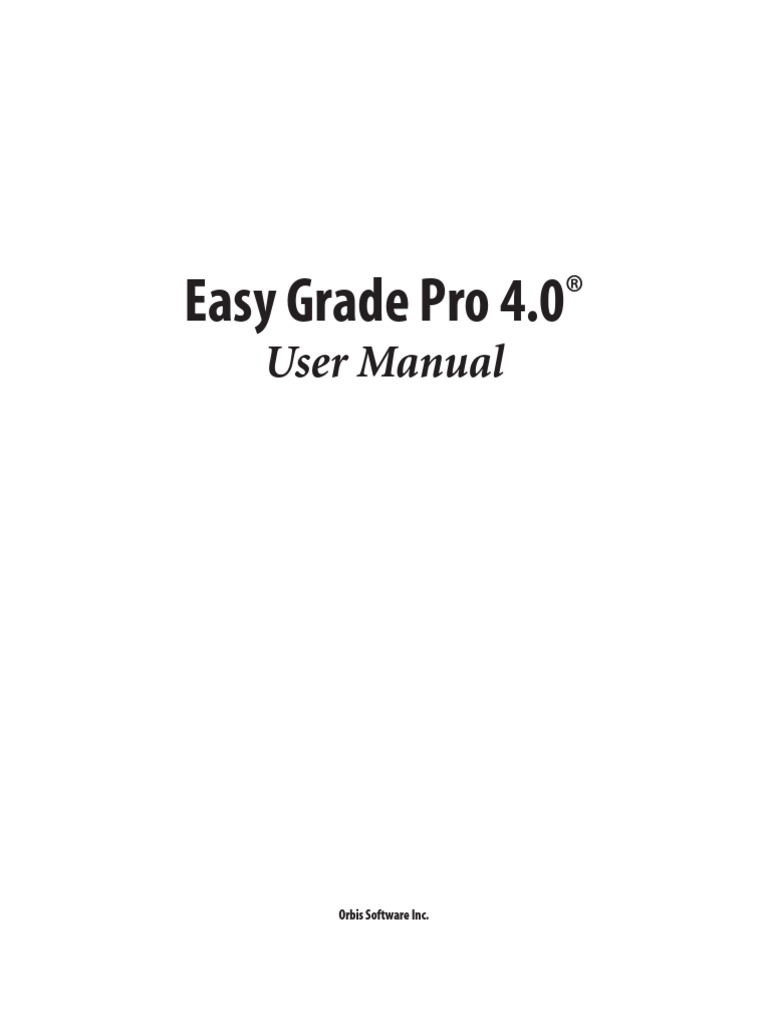 Easy Grade Pro 4.0 Manuel | Installation (Computer Programs) | Icon  (Computing)