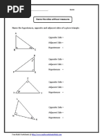 Trigonometry Worksheet T1 – Labelling Triangles