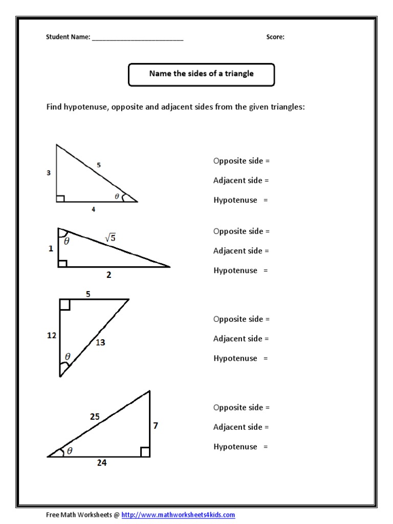Triangle Side Identification Worksheet | PDF | Teaching Methods & Materials