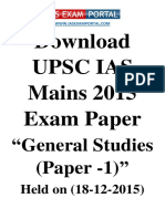 Upsc Ias Mains 2015 Exam Paper