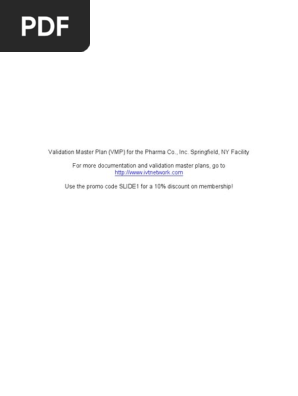 Master Validation Plan