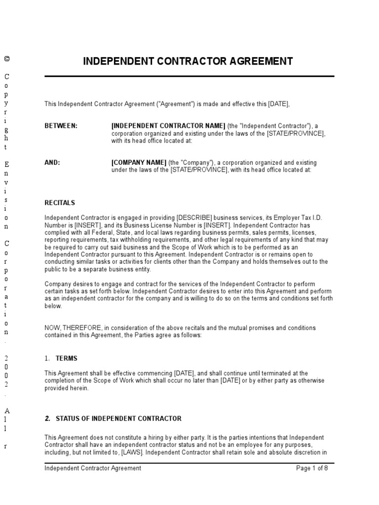 Independent Contractor Agreement | PDF | Trade Secret | Copyright