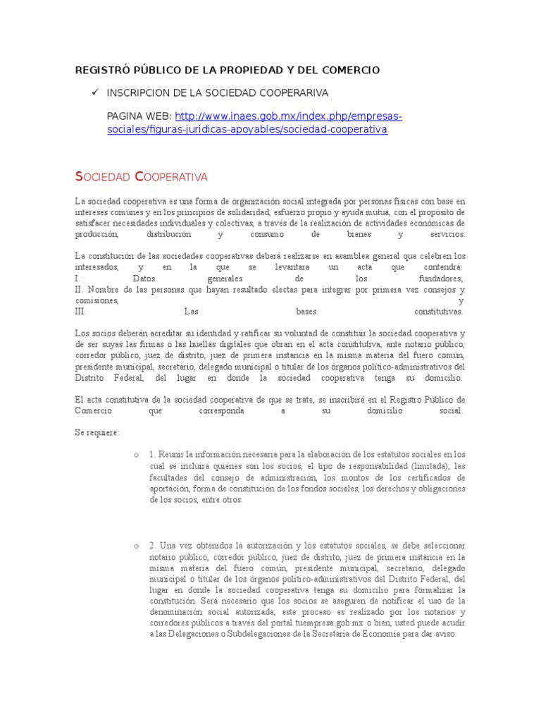 Registró Público de La Propiedad y Del Comercio