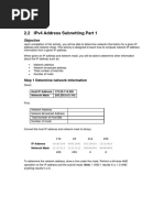 2.2 Ipv4 Address Subnetting Part 1: Objective