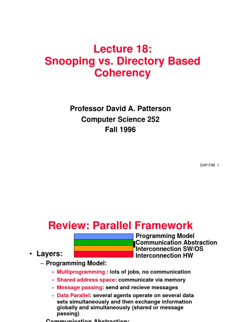 Snooping vs. Directory Cache Coherency | PDF | Parallel Computing ...