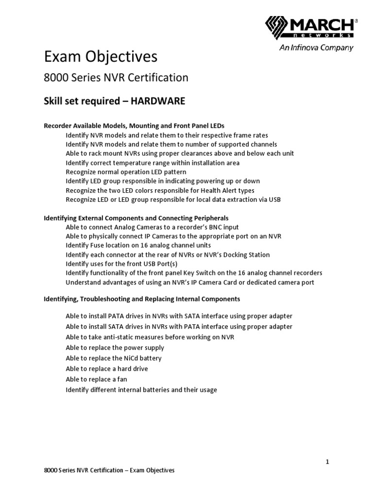 Exam Objectives 8000 Series Certification PDF Ip Address Usb