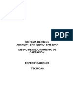 Especificaciones Tecnicas-Anchilivi - San Isidro - San Juan