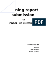 Training Report Submission: To Icdeol HP University
