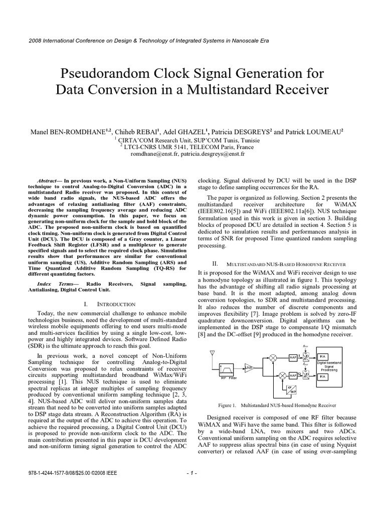 Pseudorandom Clock Signal Generation For Data Conversion in A
