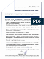 Politica de Calidad Medio Ambiente Seguridad y Salud PDF
