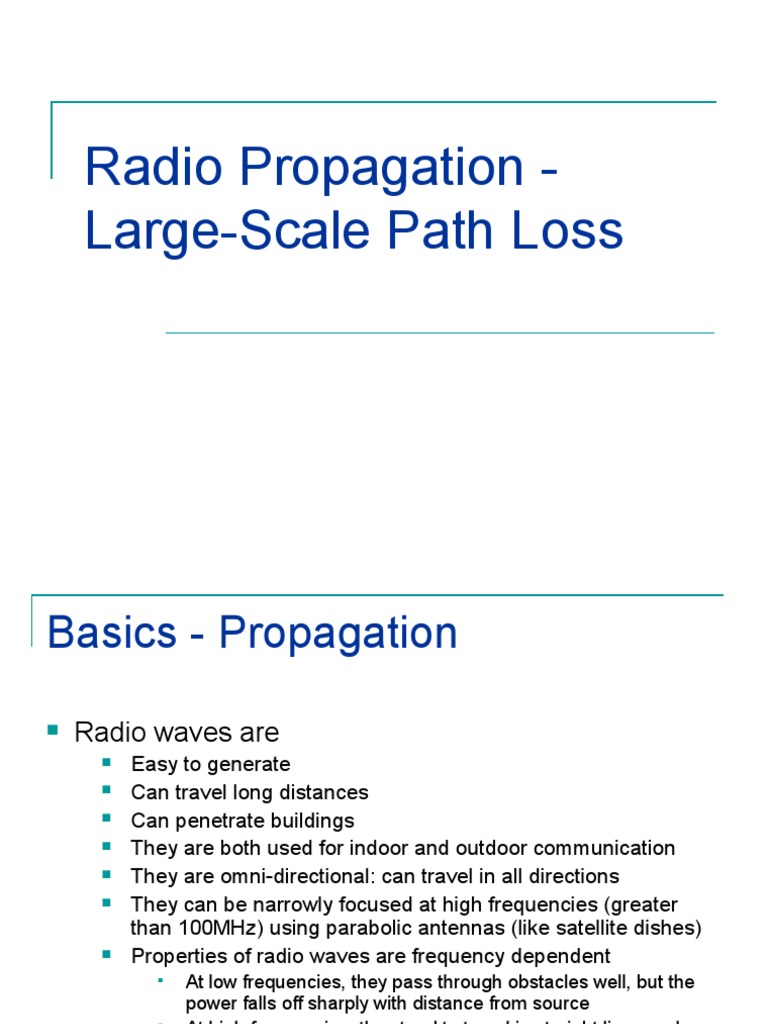 Long-Distance Path Loss Models | PDF | High Frequency | Radio Propagation