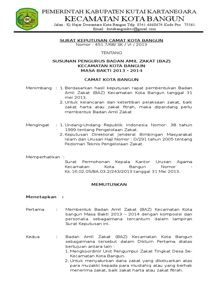 Sk Baz Kecamatan