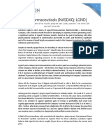 Ligand Pharmaceuticals - Severe Competitive Threat to Key Royalty Program and "going concern" risk drive 100 percent downside