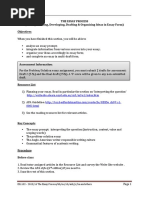 ES1102 The Essay Process (Conceptualising, Developing, Drafting & Organising Ideas in Essay Form) Objectives