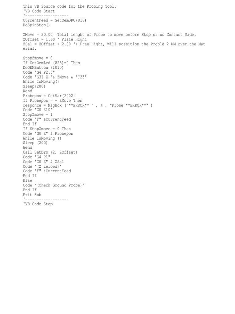 Vb Code Mach3 Zero Set Pdf