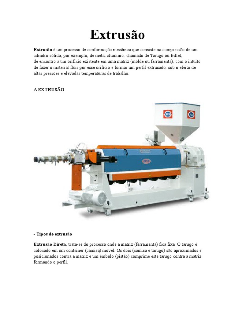 03 - Processo de Extrusão | PDF | Extrusão | Química