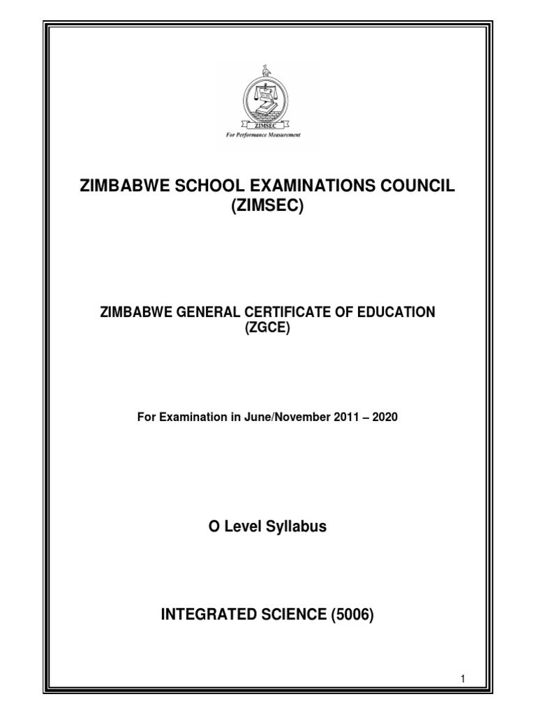 O Integrated Science Syllabus Pdf Pdf Digestion Respiratory System