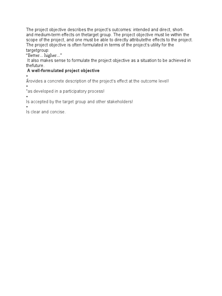 Crafting Effective Project Objectives | PDF | Career & Growth | Business