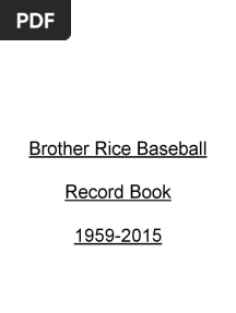 Brother Rice Baseball Record Book 2015