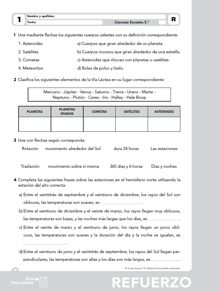 Ciencias Sociales 5 Primaria Fichas