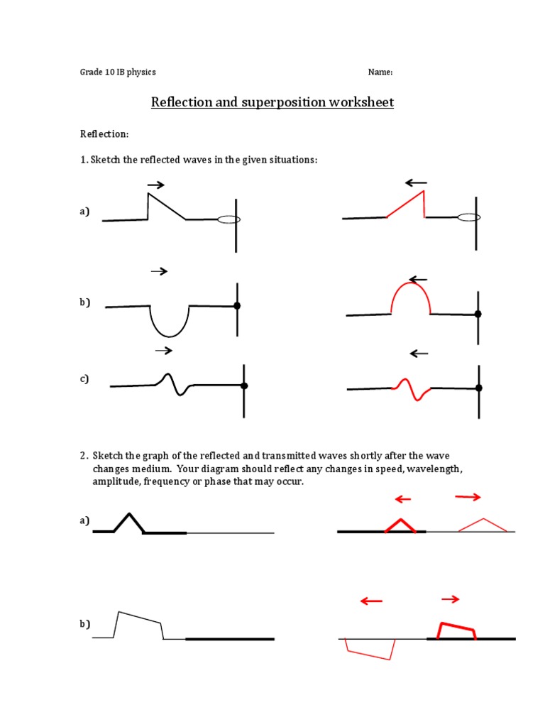 worksheet Diagram Of A Wave Worksheet physics ib 10 waves worksheet answerkey
