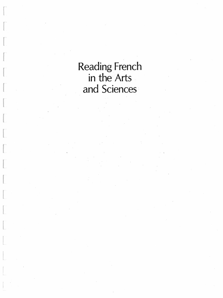 Reading - French in Arts and Science