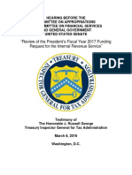 Review of The President's Fiscal Year 2017 Funding Request For The Internal Revenue Service