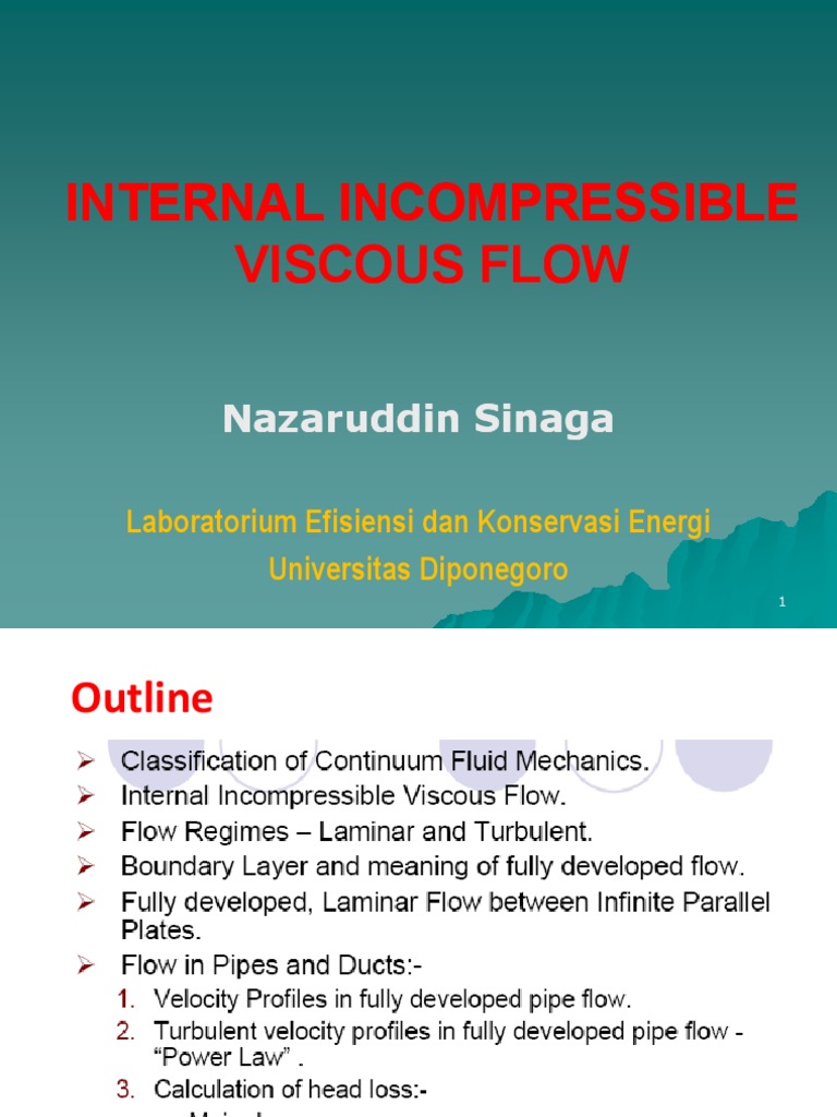 Internal Viscous Flow Analysis | PDF | Flow Measurement | Fluid Dynamics