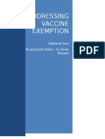 Vaccine Exemption Policy Brief