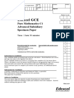 ARCHIVED 184697 GCE Pure Maths C1 C4 Specimen Paper MkScheme